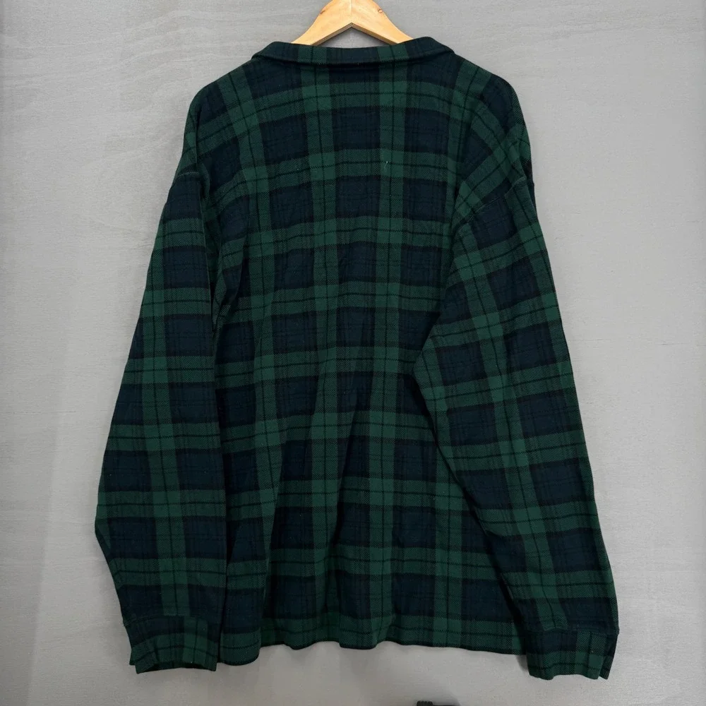 Polo Ralph Lauren Quarter Zip Pullover Green Black Plaid Knit Cotton Sweater 3XB